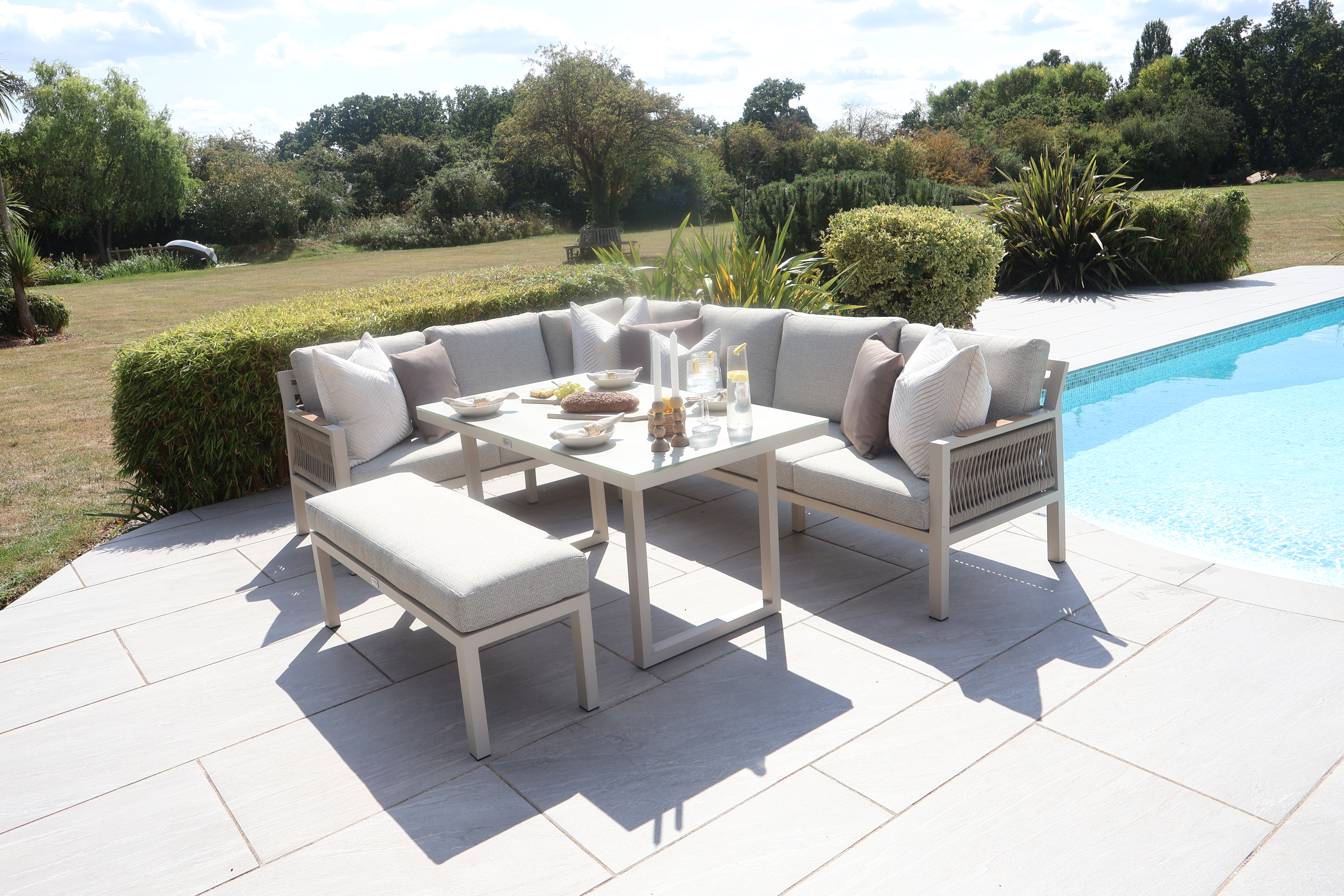 Chimes - Lucca Aluminium Casual Corner Dining Set - Left Hand